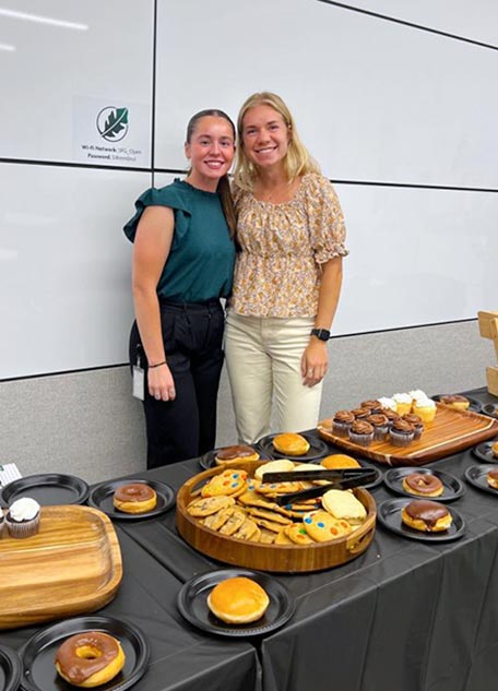 Jena Edwards (left) hosting an event