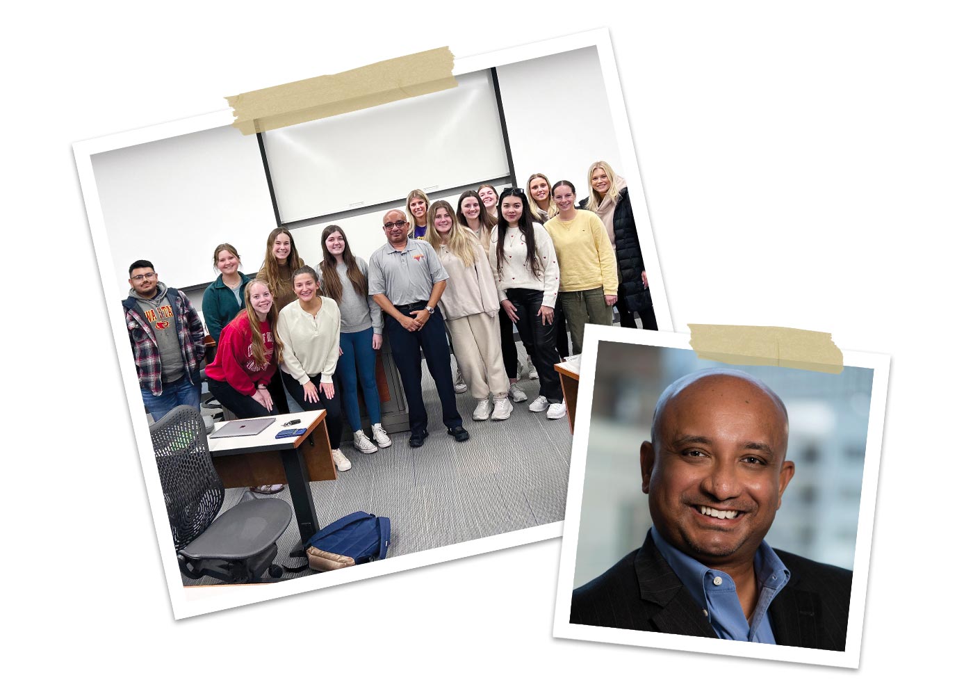 Ryan Bhattacharyya and Management 422 students