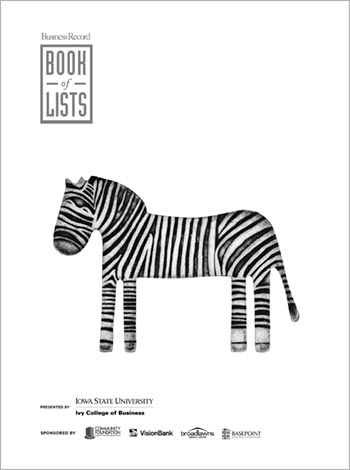 Book-of-Lists-cover-art is a stylized zebra illustratin in gray and white on a white background.